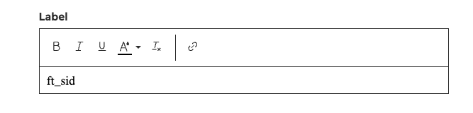 Setting the field label to ft_sid