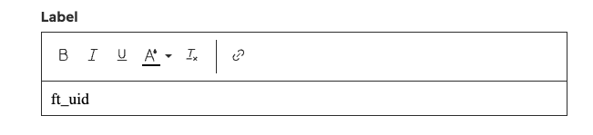 Setting the field label to ft_uid