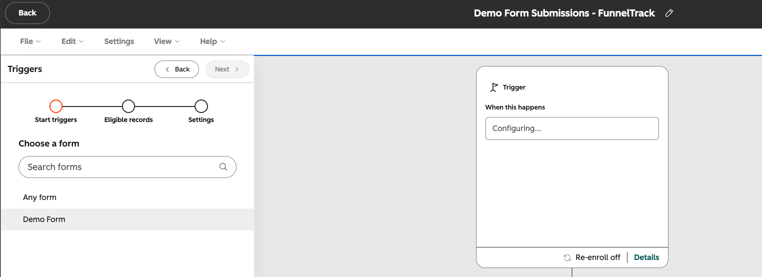 Selecting which HubSpot forms to track